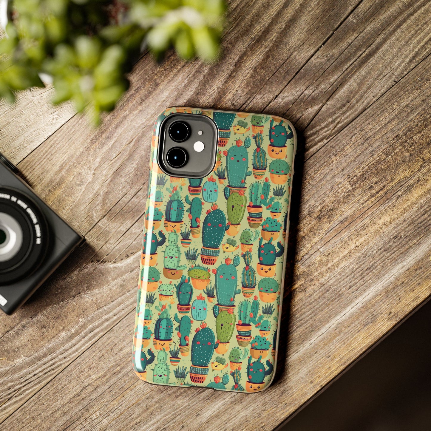 Cute Cactus Phone Cases, Tough iPhone Samsung Covers, Succulent Pattern