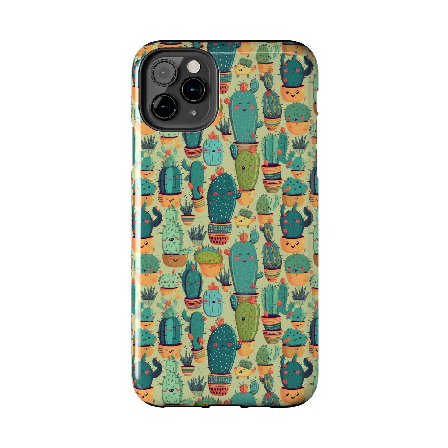 Cute Cactus Phone Cases, Tough iPhone Samsung Covers, Succulent Pattern