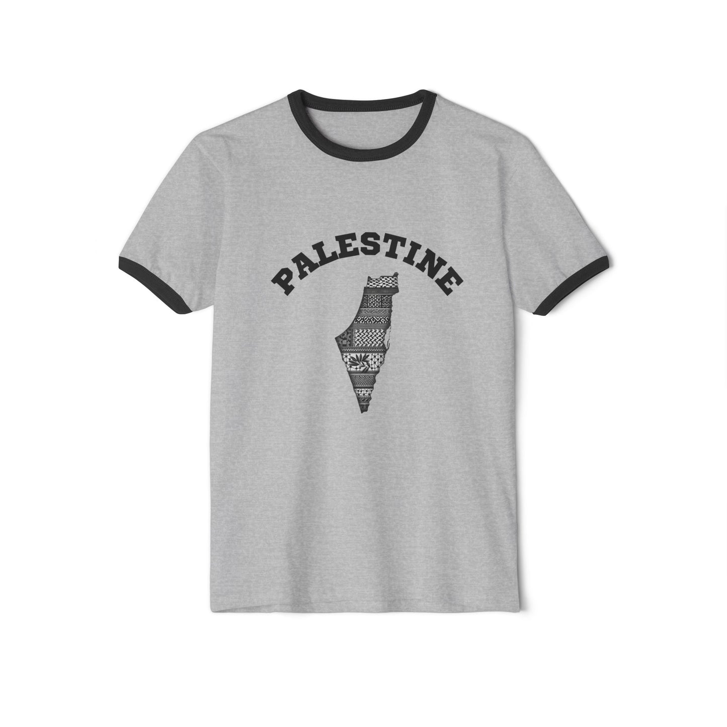 Palestine Unisex Cotton Ringer T-Shirt, Casual Wear, Freedom for Palestine Tee, Gift for Activists, Ideal for Everyday Style