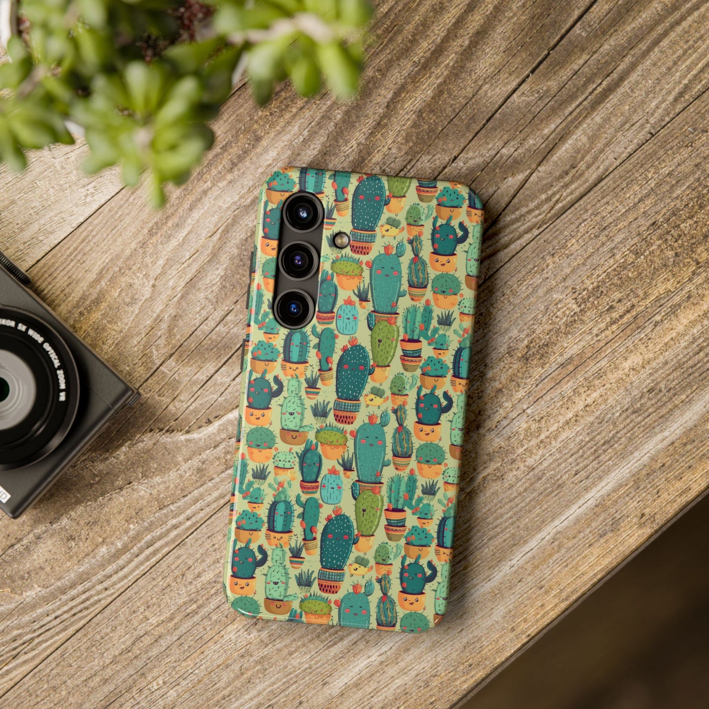 Cute Cactus Phone Cases, Tough iPhone Samsung Covers, Succulent Pattern