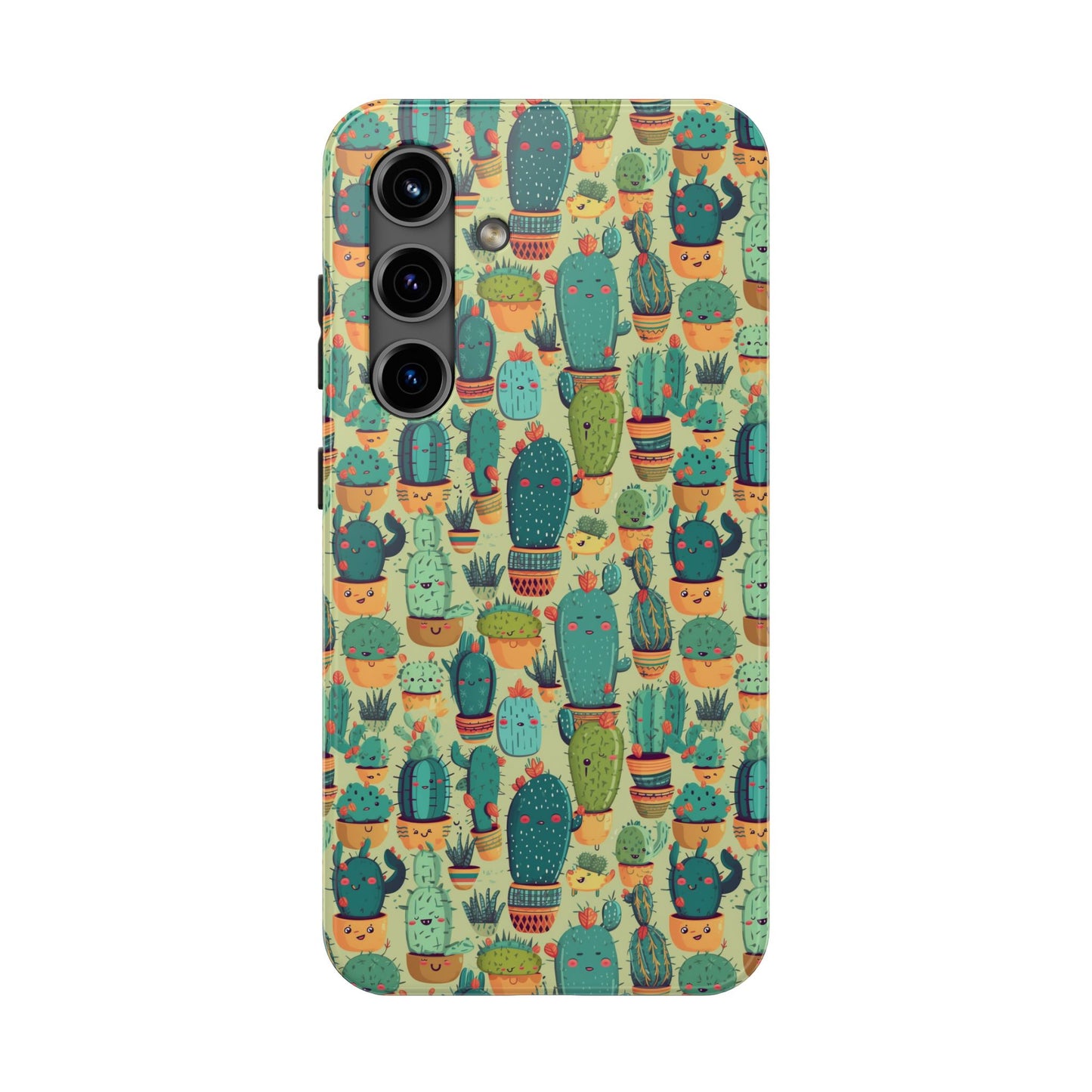 Cute Cactus Phone Cases, Tough iPhone Samsung Covers, Succulent Pattern