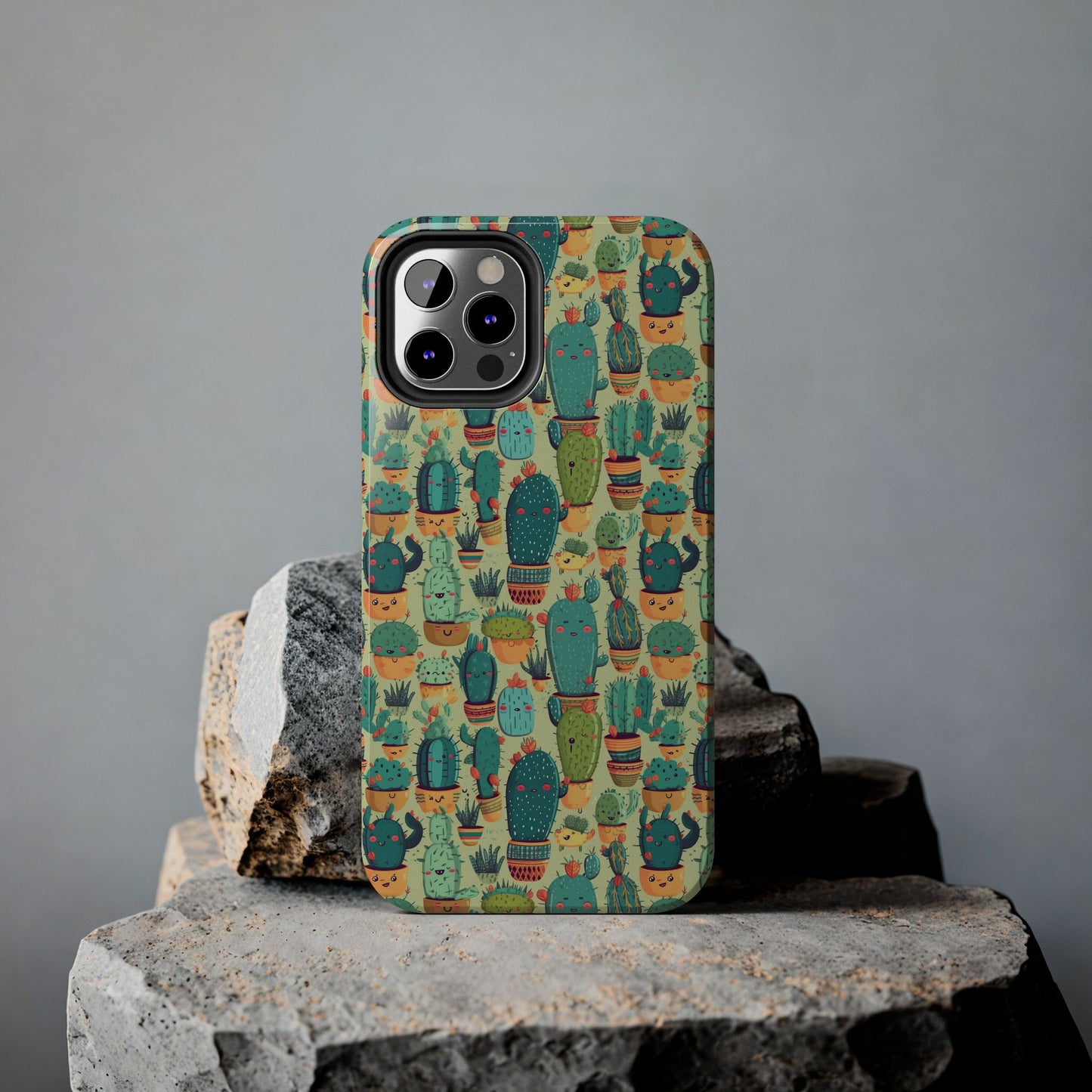 Cute Cactus Phone Cases, Tough iPhone Samsung Covers, Succulent Pattern