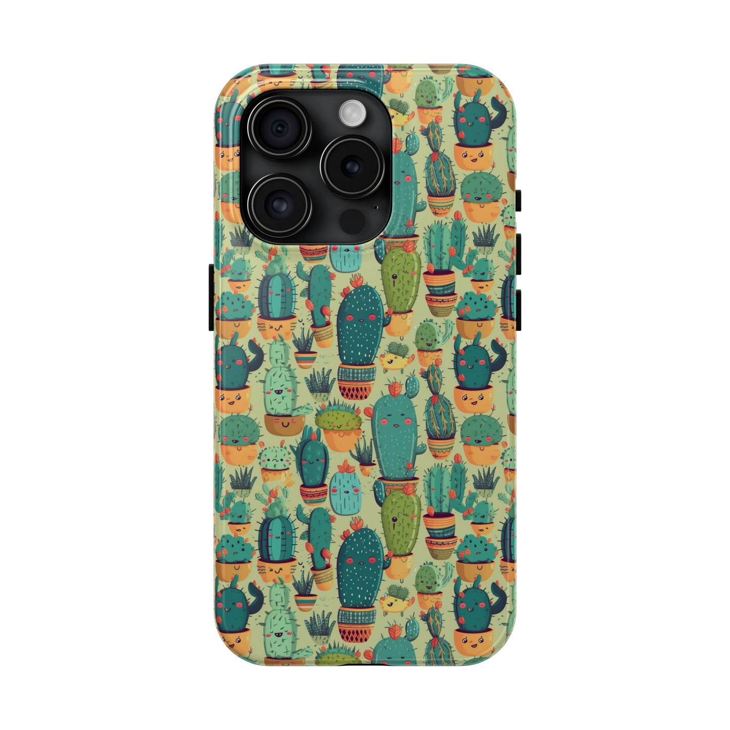 Cute Cactus Phone Cases, Tough iPhone Samsung Covers, Succulent Pattern