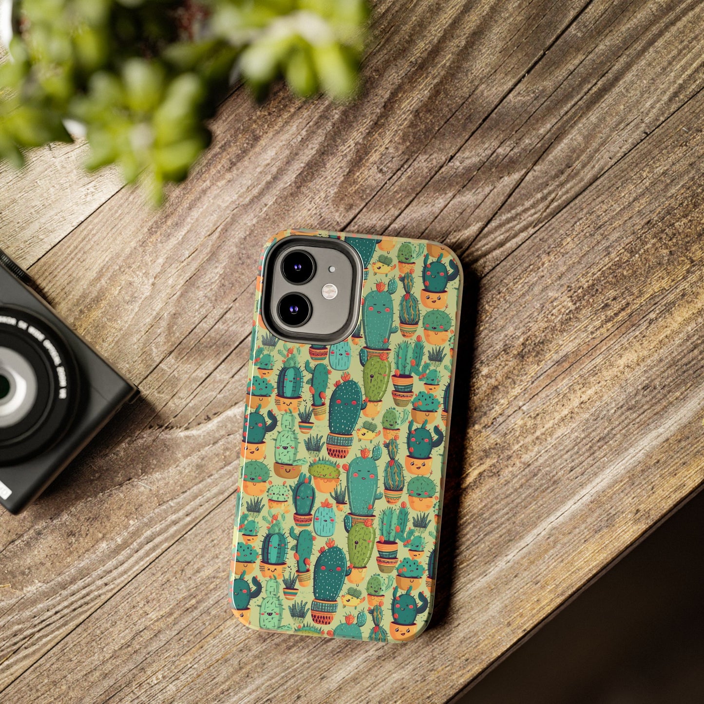 Cute Cactus Phone Cases, Tough iPhone Samsung Covers, Succulent Pattern