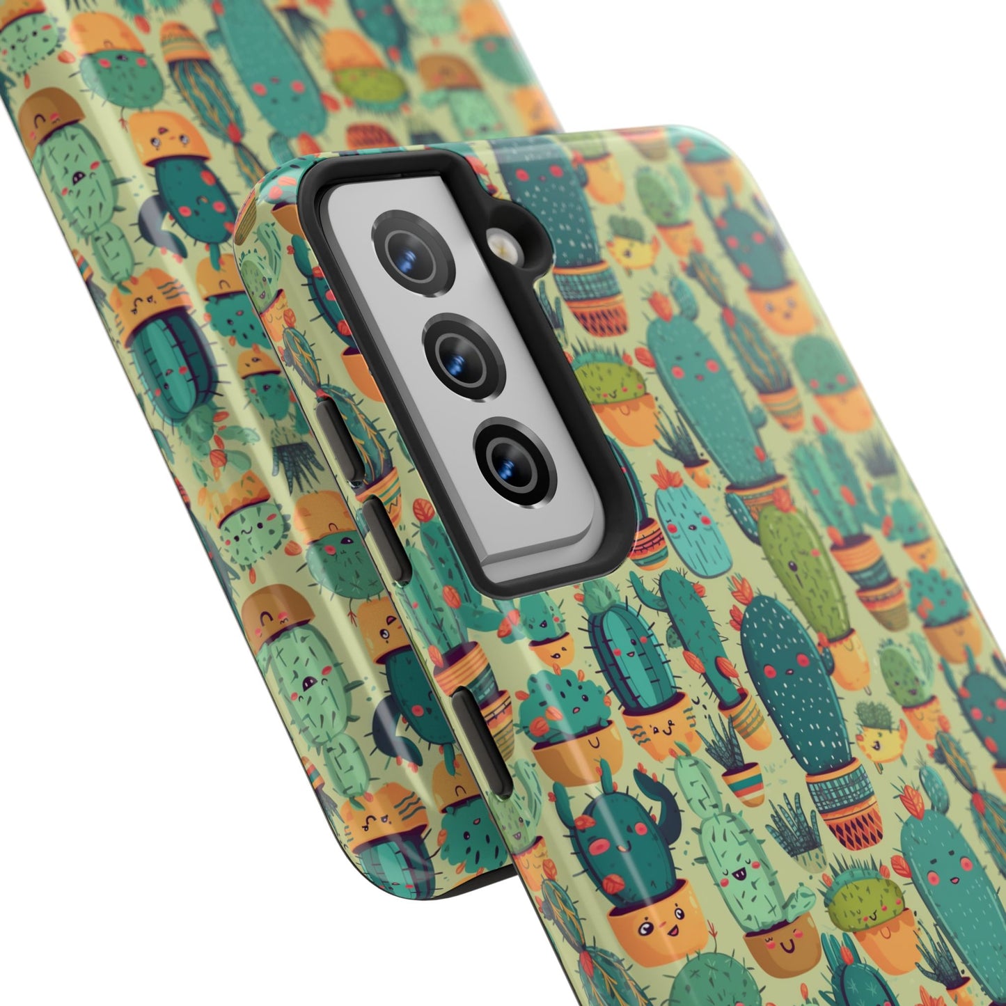 Cute Cactus Phone Cases, Tough iPhone Samsung Covers, Succulent Pattern