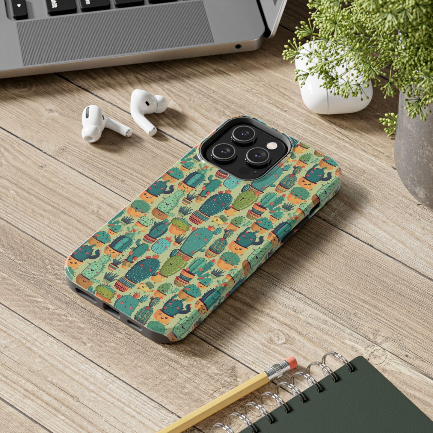 Cute Cactus Phone Cases, Tough iPhone Samsung Covers, Succulent Pattern
