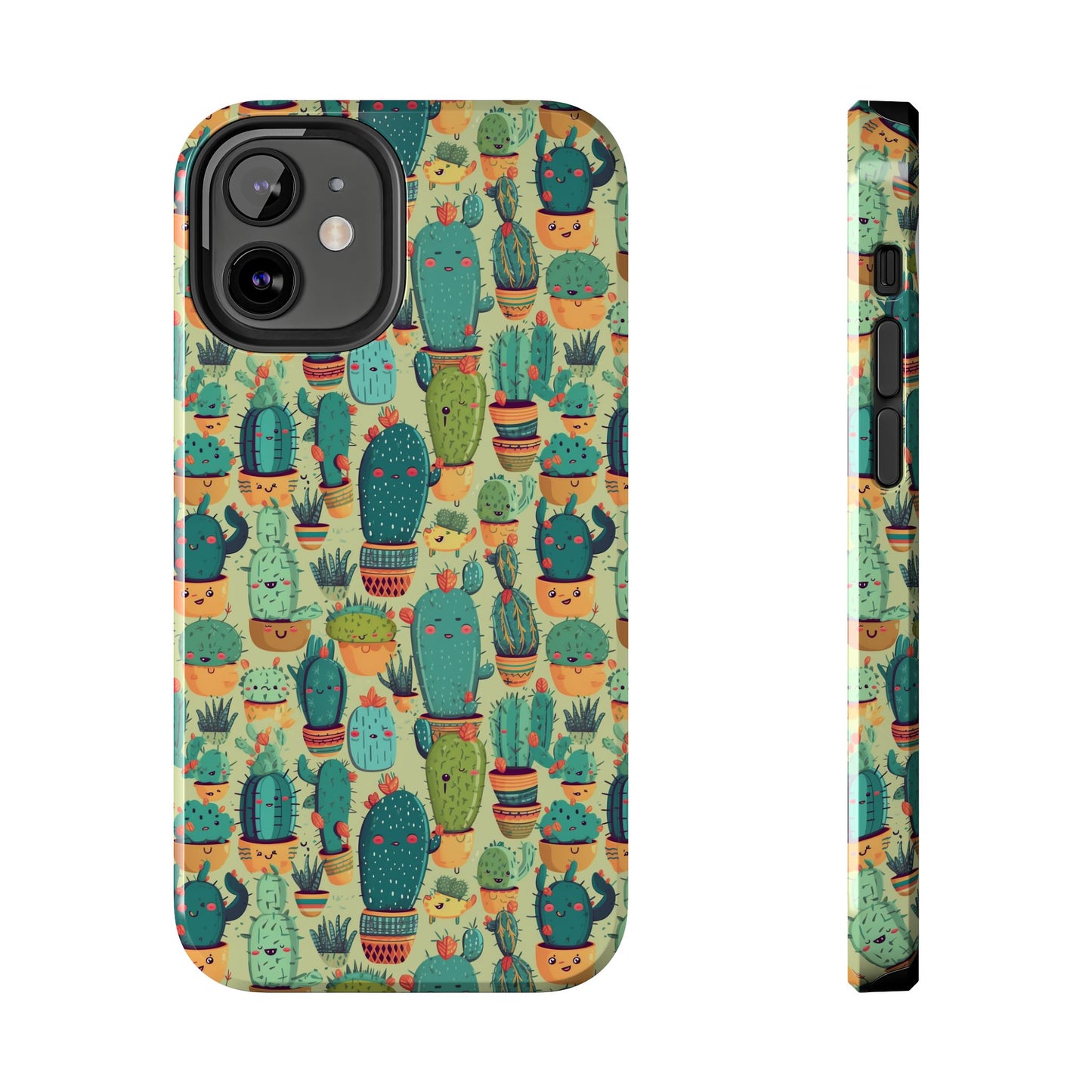 Cute Cactus Phone Cases, Tough iPhone Samsung Covers, Succulent Pattern