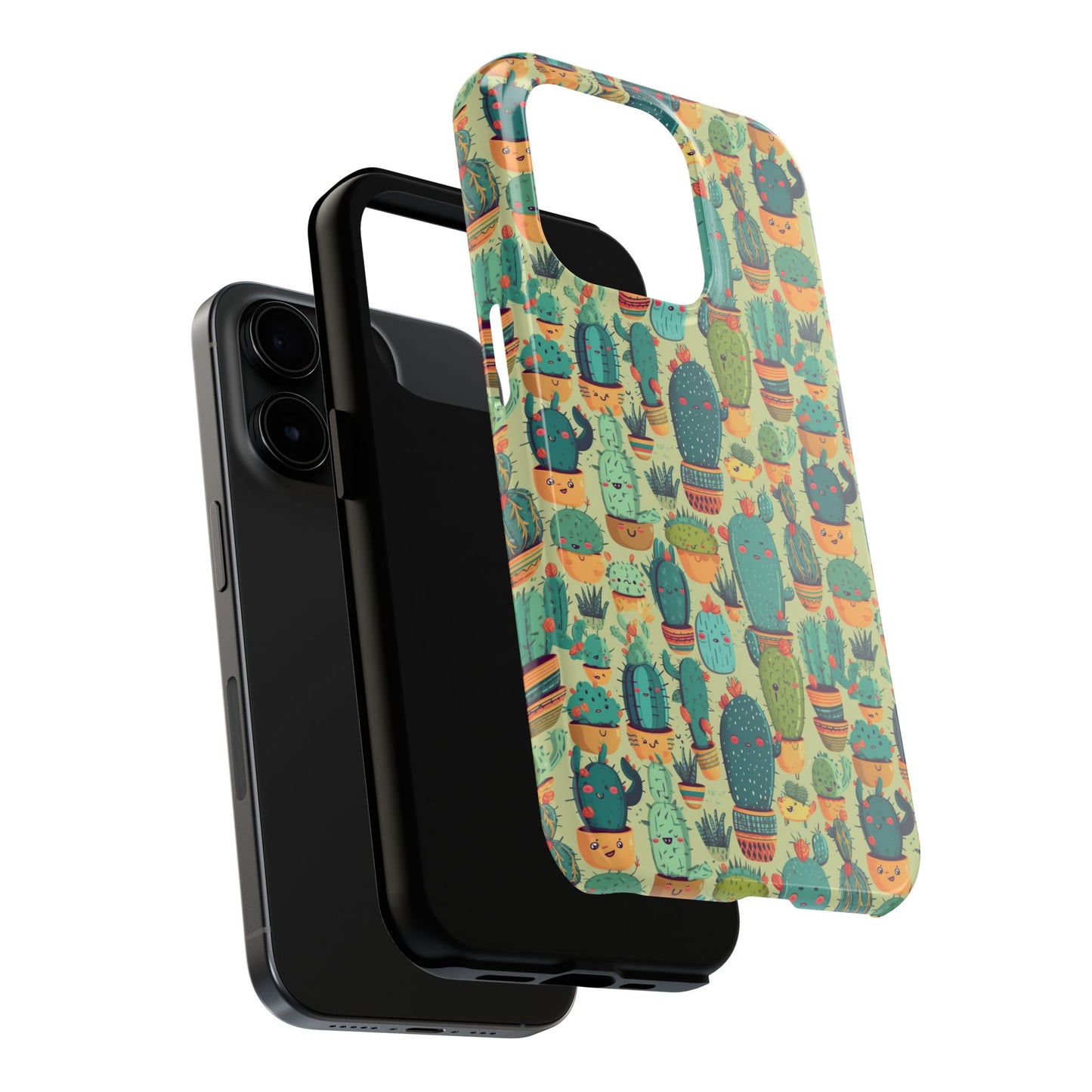 Cute Cactus Phone Cases, Tough iPhone Samsung Covers, Succulent Pattern