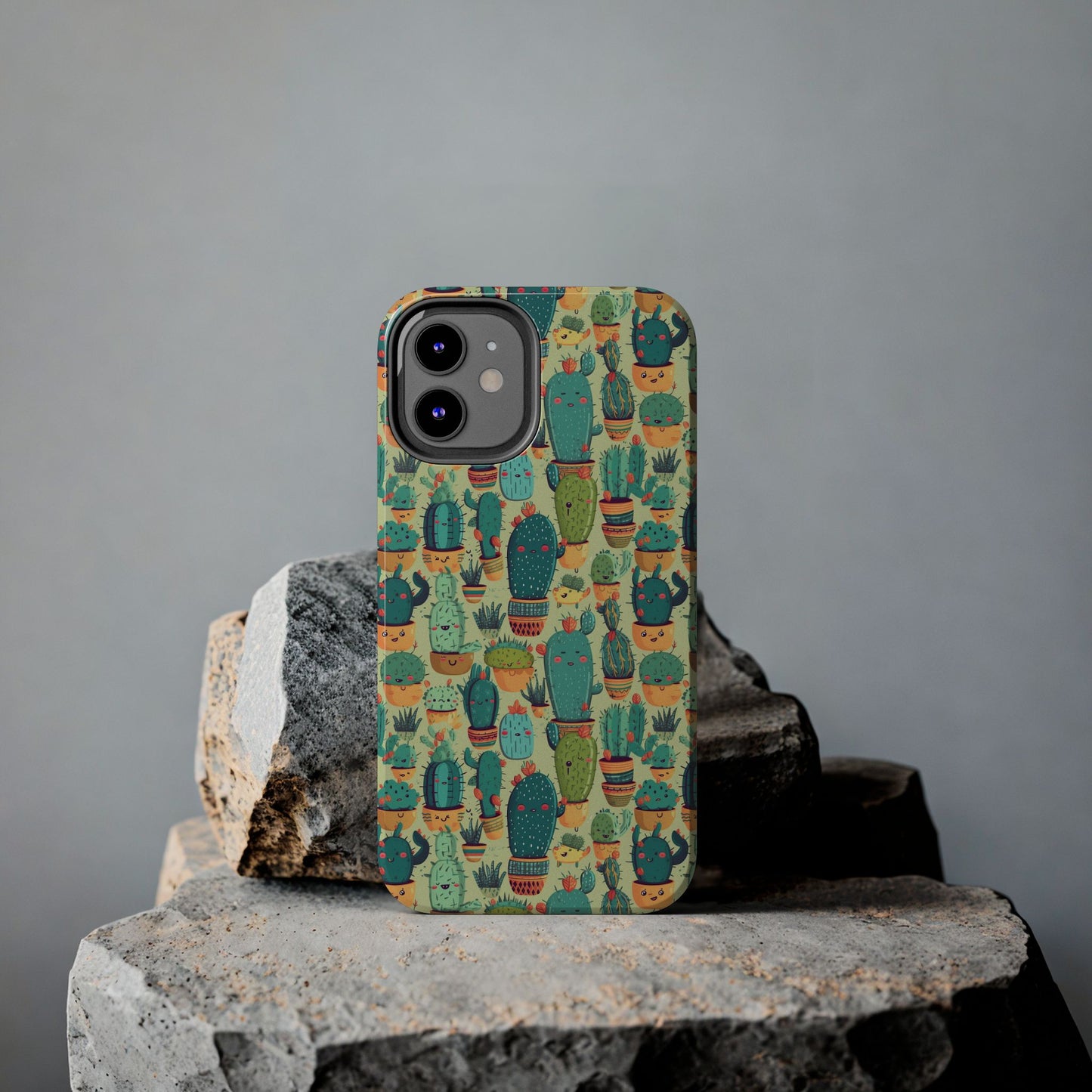 Cute Cactus Phone Cases, Tough iPhone Samsung Covers, Succulent Pattern