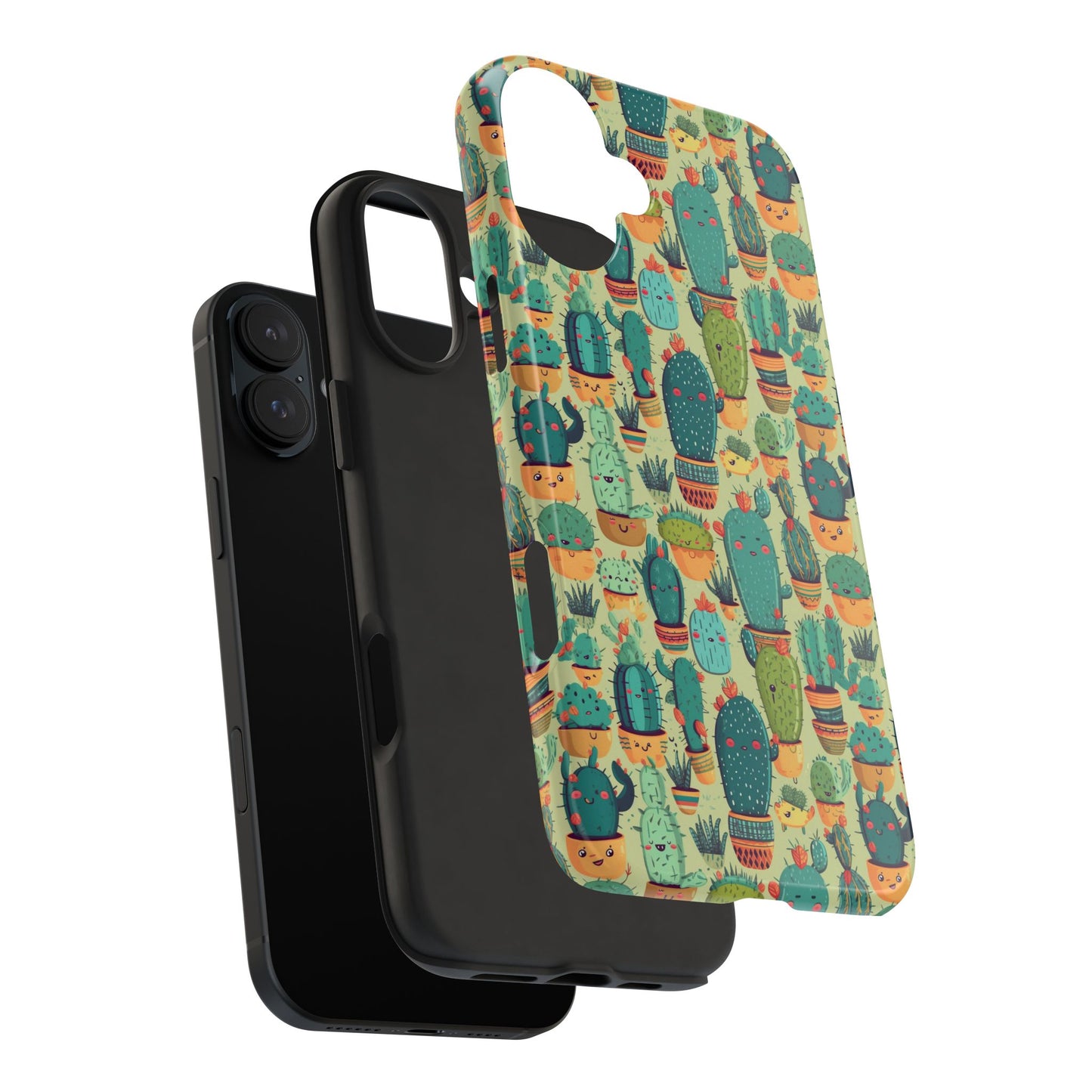 Cute Cactus Phone Cases, Tough iPhone Samsung Covers, Succulent Pattern