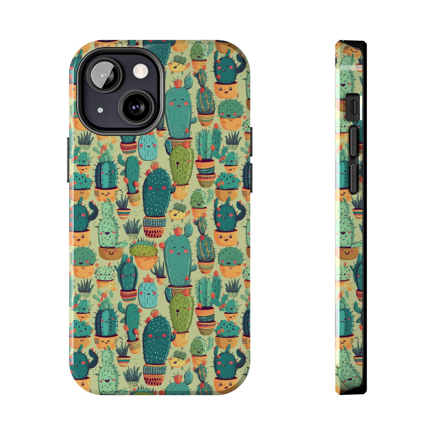 Cute Cactus Phone Cases, Tough iPhone Samsung Covers, Succulent Pattern
