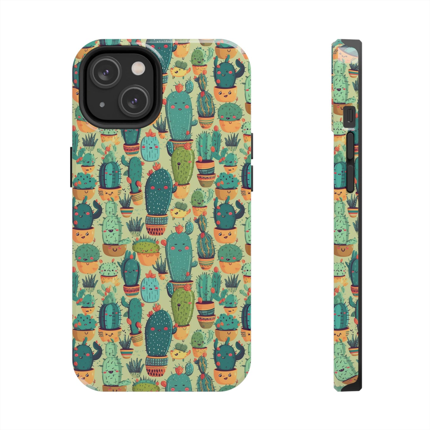 Cute Cactus Phone Cases, Tough iPhone Samsung Covers, Succulent Pattern