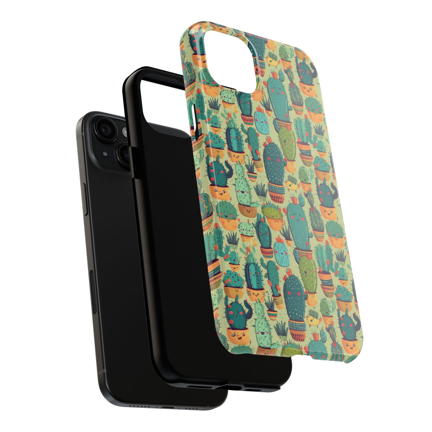 Cute Cactus Phone Cases, Tough iPhone Samsung Covers, Succulent Pattern