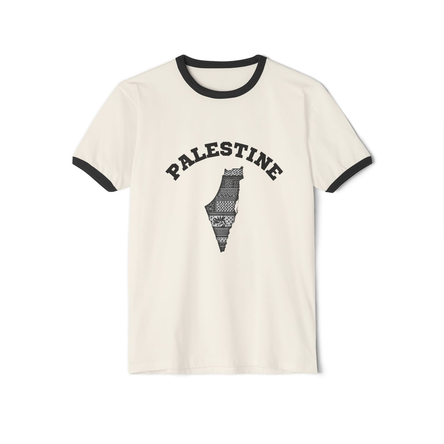 Palestine Unisex Cotton Ringer T-Shirt, Casual Wear, Freedom for Palestine Tee, Gift for Activists, Ideal for Everyday Style