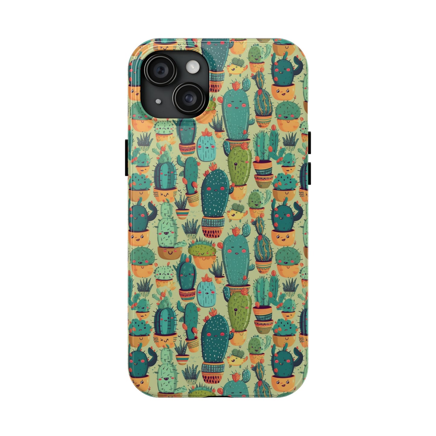 Cute Cactus Phone Cases, Tough iPhone Samsung Covers, Succulent Pattern