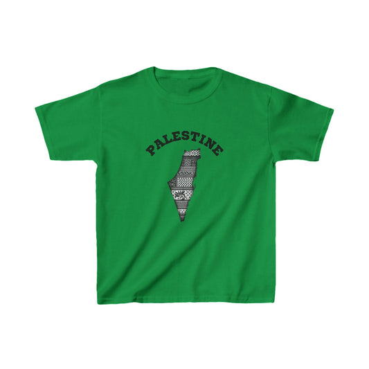 Palestine Kids Heavy Cotton Tee, Comfortable T-Shirt for Children, Free Palestine Apparel, Perfect Gift for Youth, Casual Wear, Summer