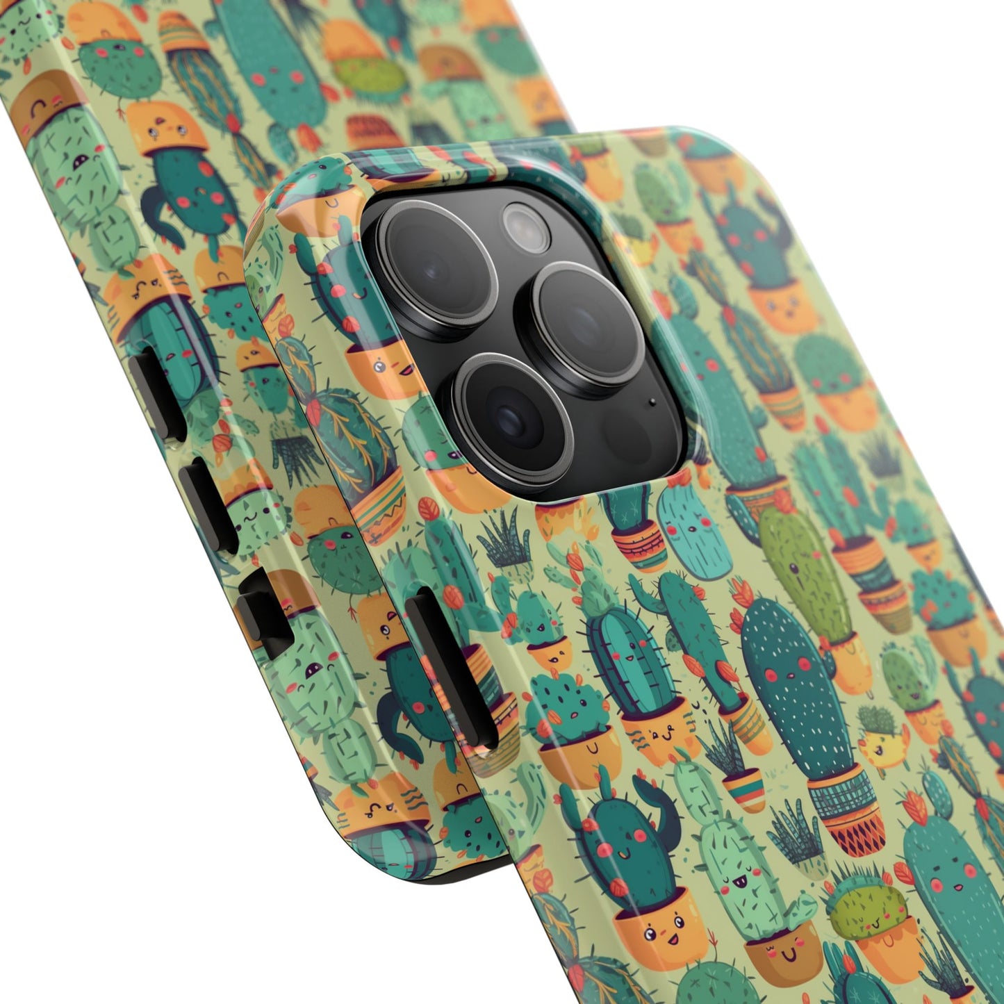 Cute Cactus Phone Cases, Tough iPhone Samsung Covers, Succulent Pattern
