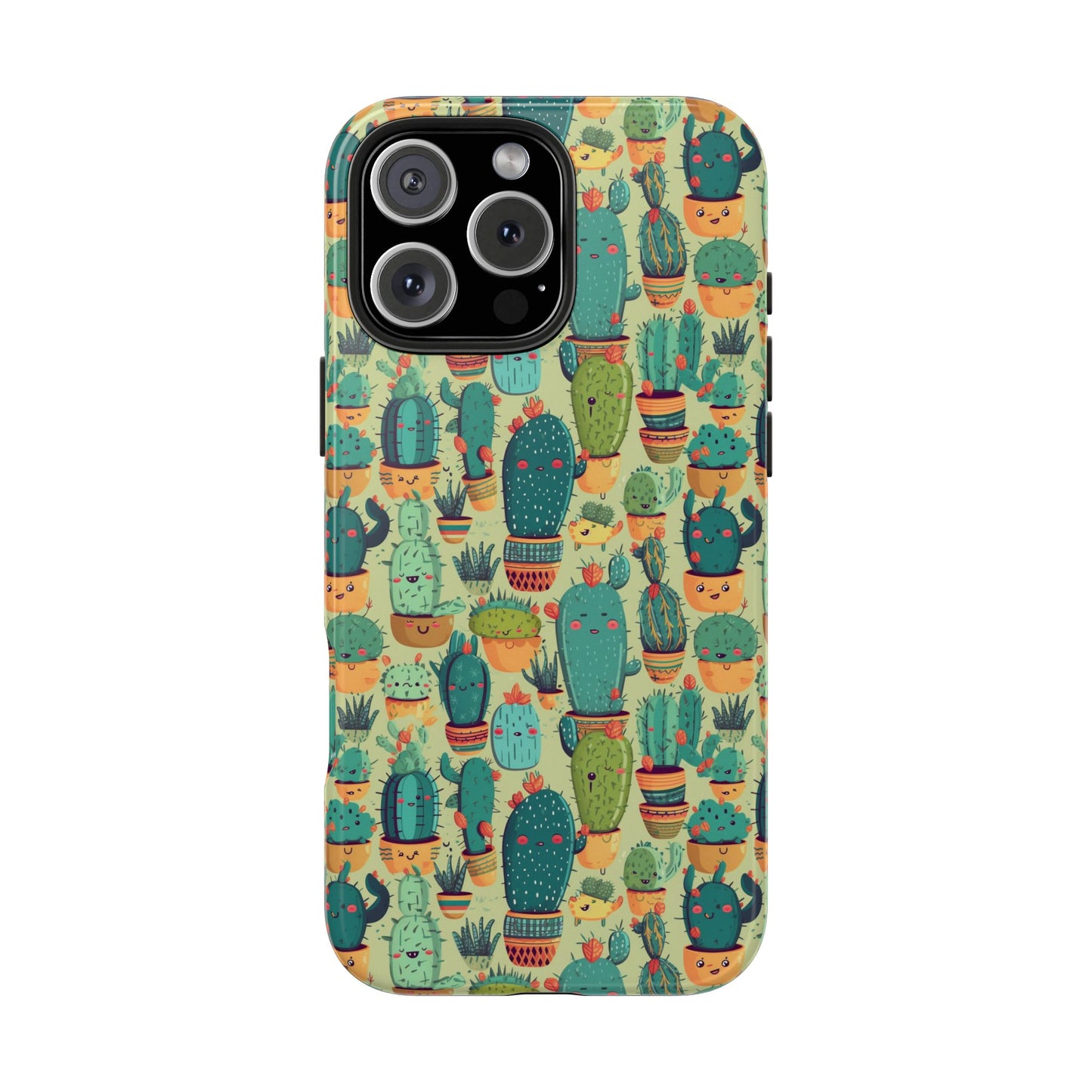 Cute Cactus Phone Cases, Tough iPhone Samsung Covers, Succulent Pattern