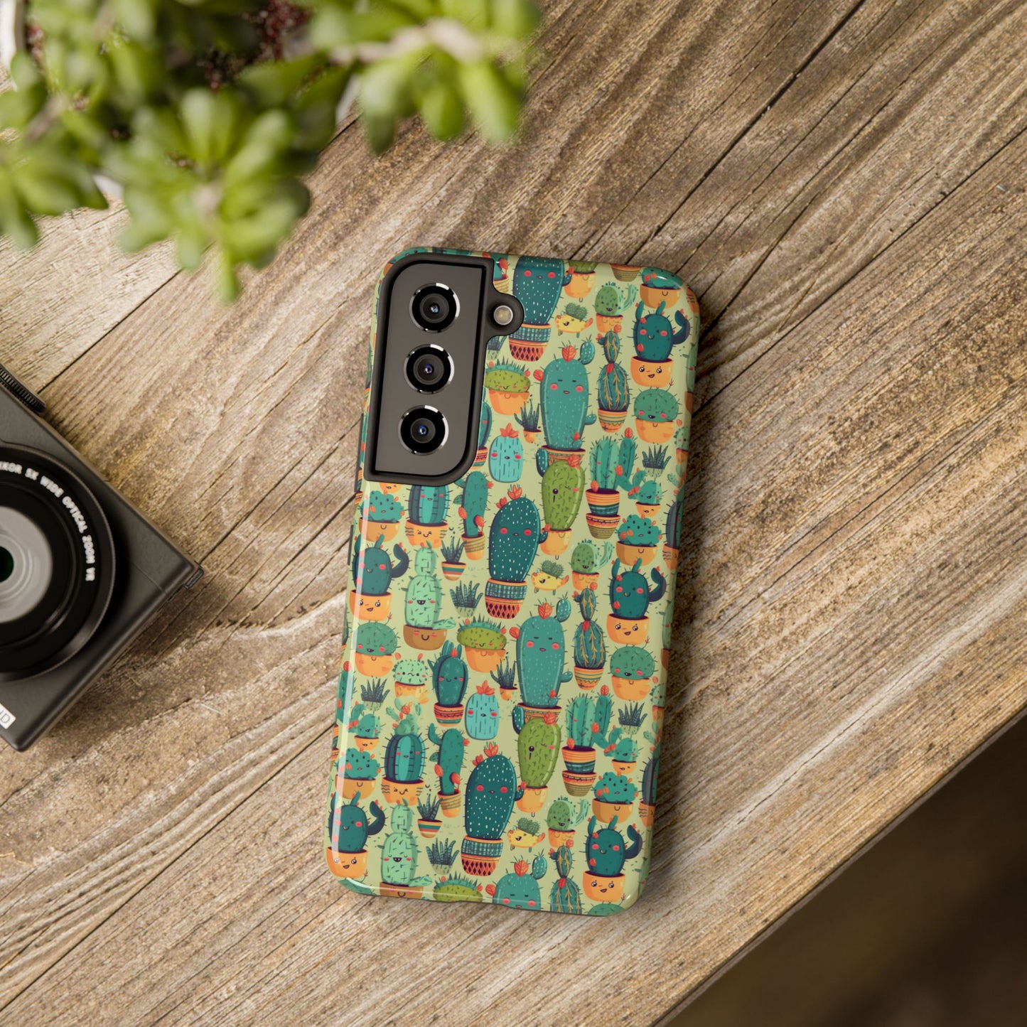 Cute Cactus Phone Cases, Tough iPhone Samsung Covers, Succulent Pattern