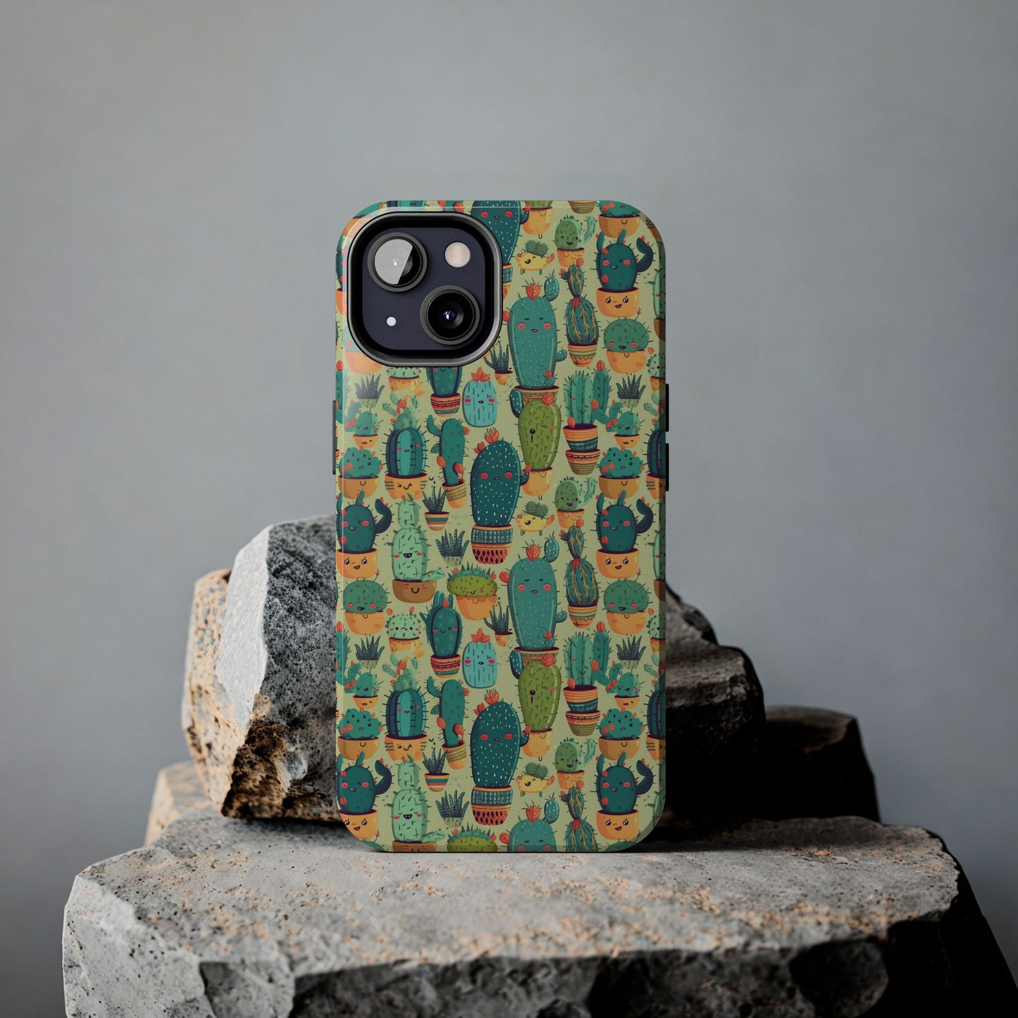 Cute Cactus Phone Cases, Tough iPhone Samsung Covers, Succulent Pattern