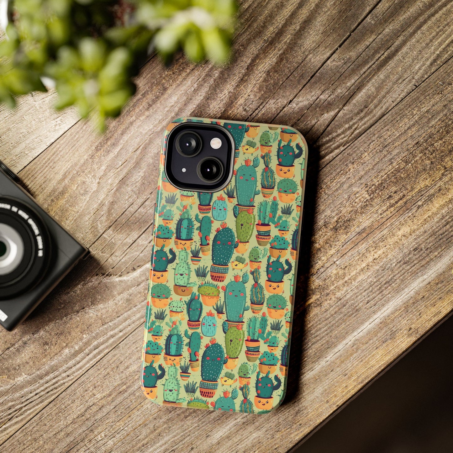Cute Cactus Phone Cases, Tough iPhone Samsung Covers, Succulent Pattern