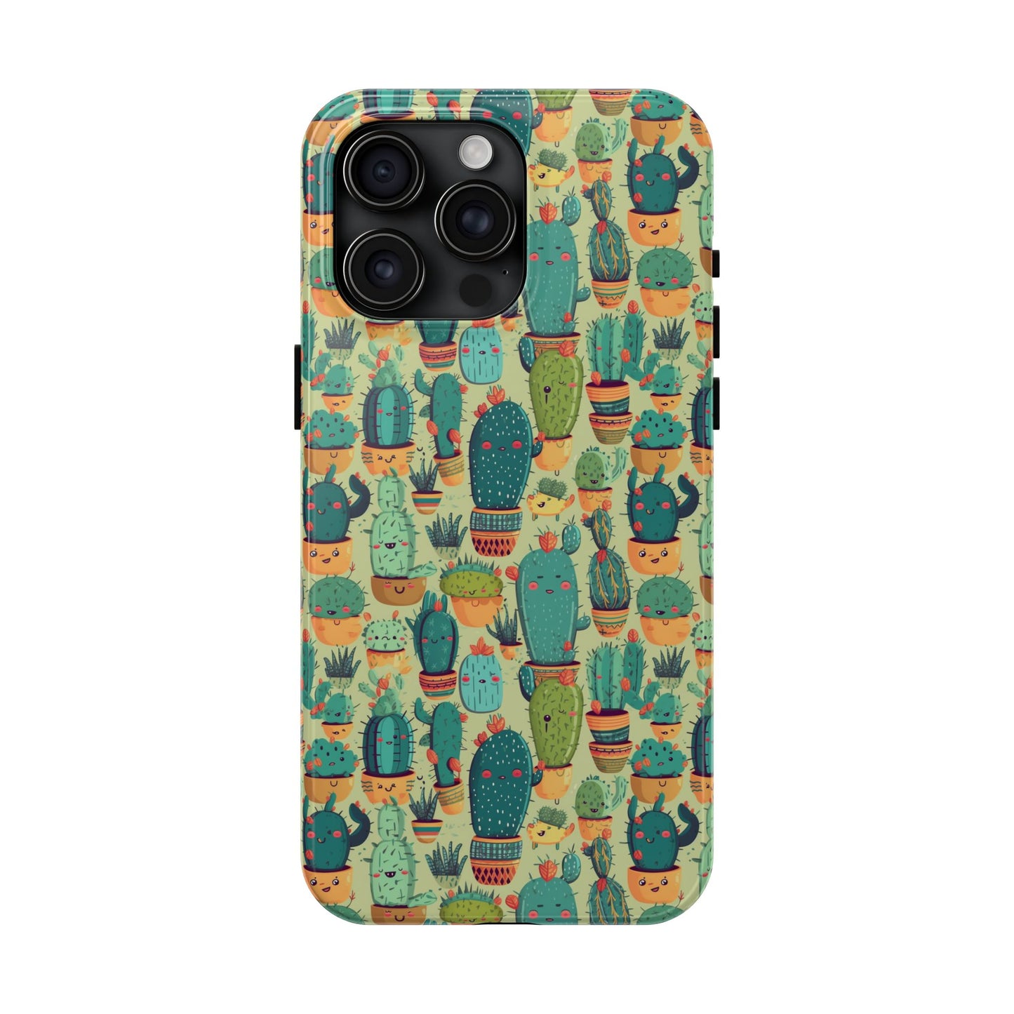 Cute Cactus Phone Cases, Tough iPhone Samsung Covers, Succulent Pattern