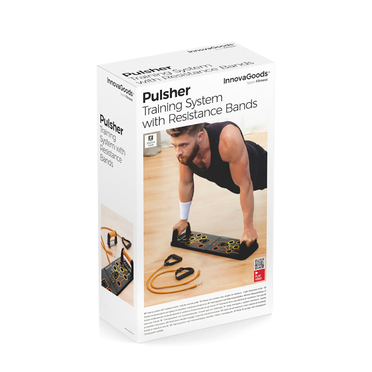 Push-Up Board with Resistance Bands and Exercise Guide Pulsher