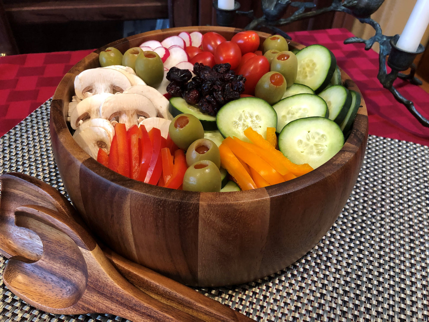 Large Salad Bowl with Servers 332B3