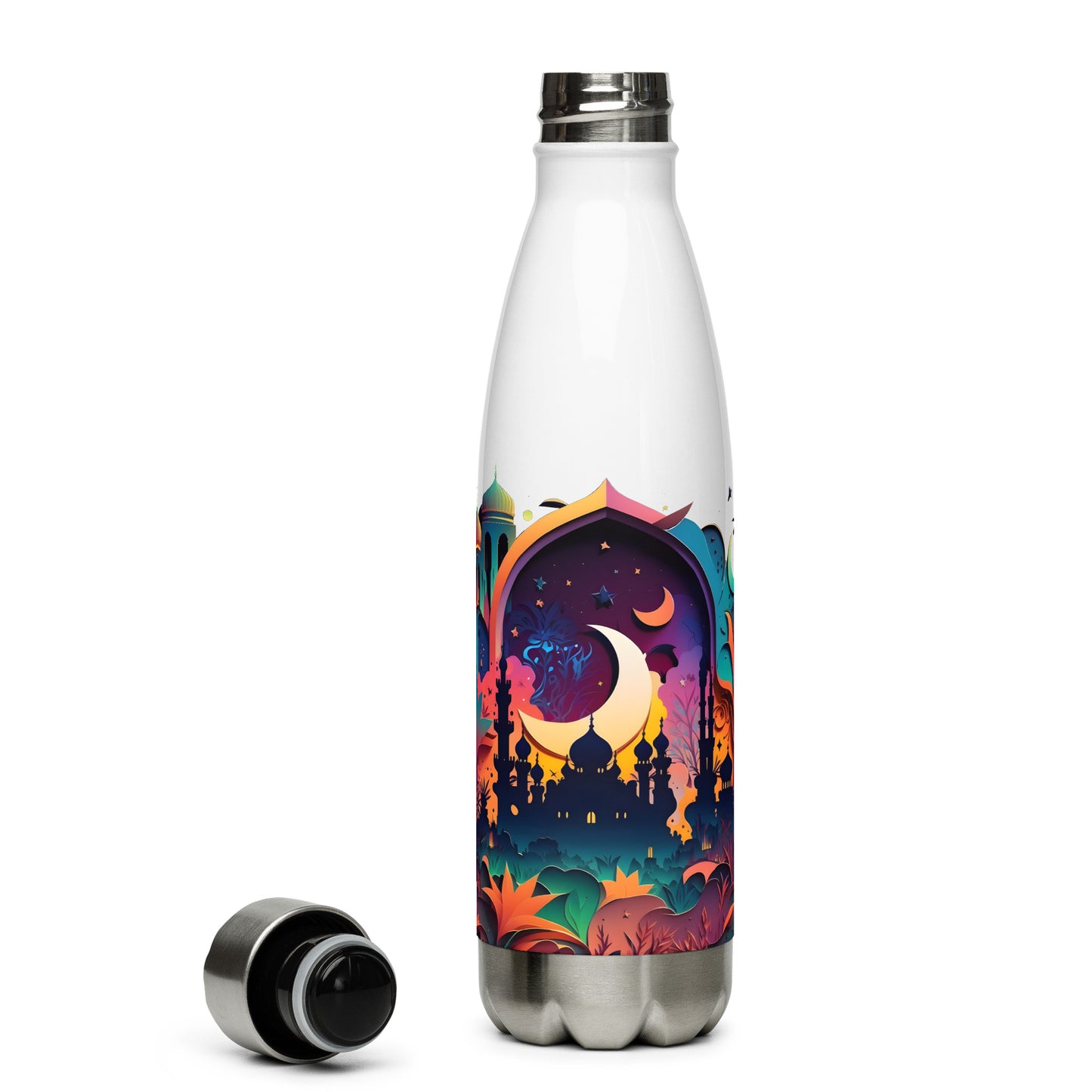 Mosque Theme Stainless Steel Water Bottle Neon Dreamscape Water Bottle colorful Ramadan Hajj Islamic gifts