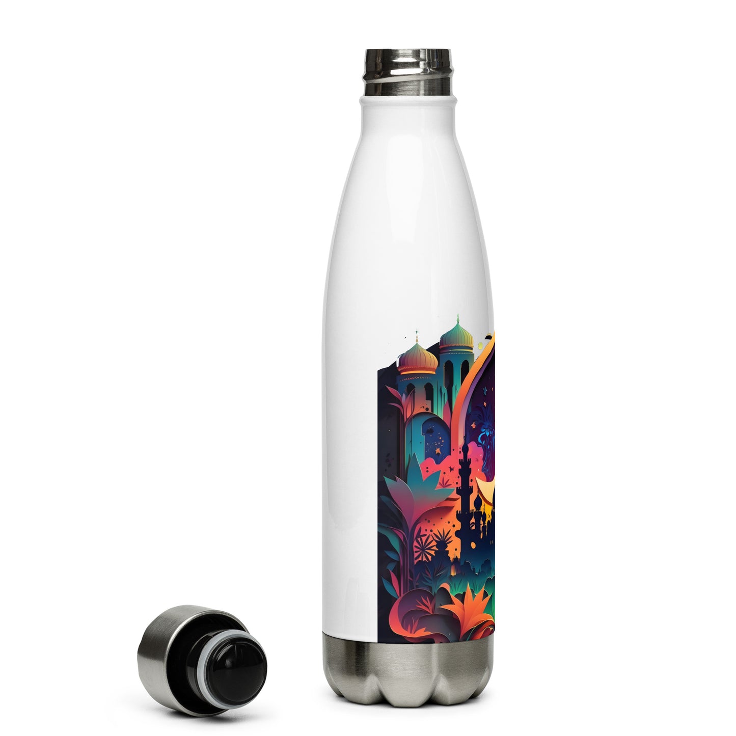 Mosque Theme Stainless Steel Water Bottle Neon Dreamscape Water Bottle colorful Ramadan Hajj Islamic gifts