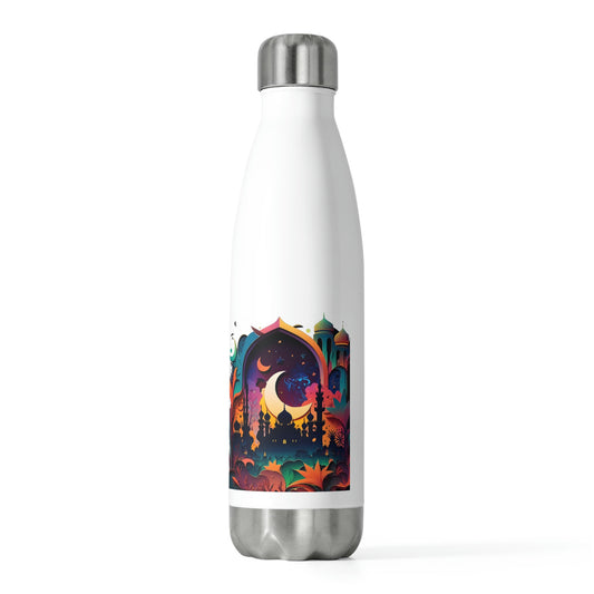 Islamic Theme 20oz Water bottle, Stainless Steel, Screw-on stainless steel top and silicone seal - 20oz Insulated Bottle