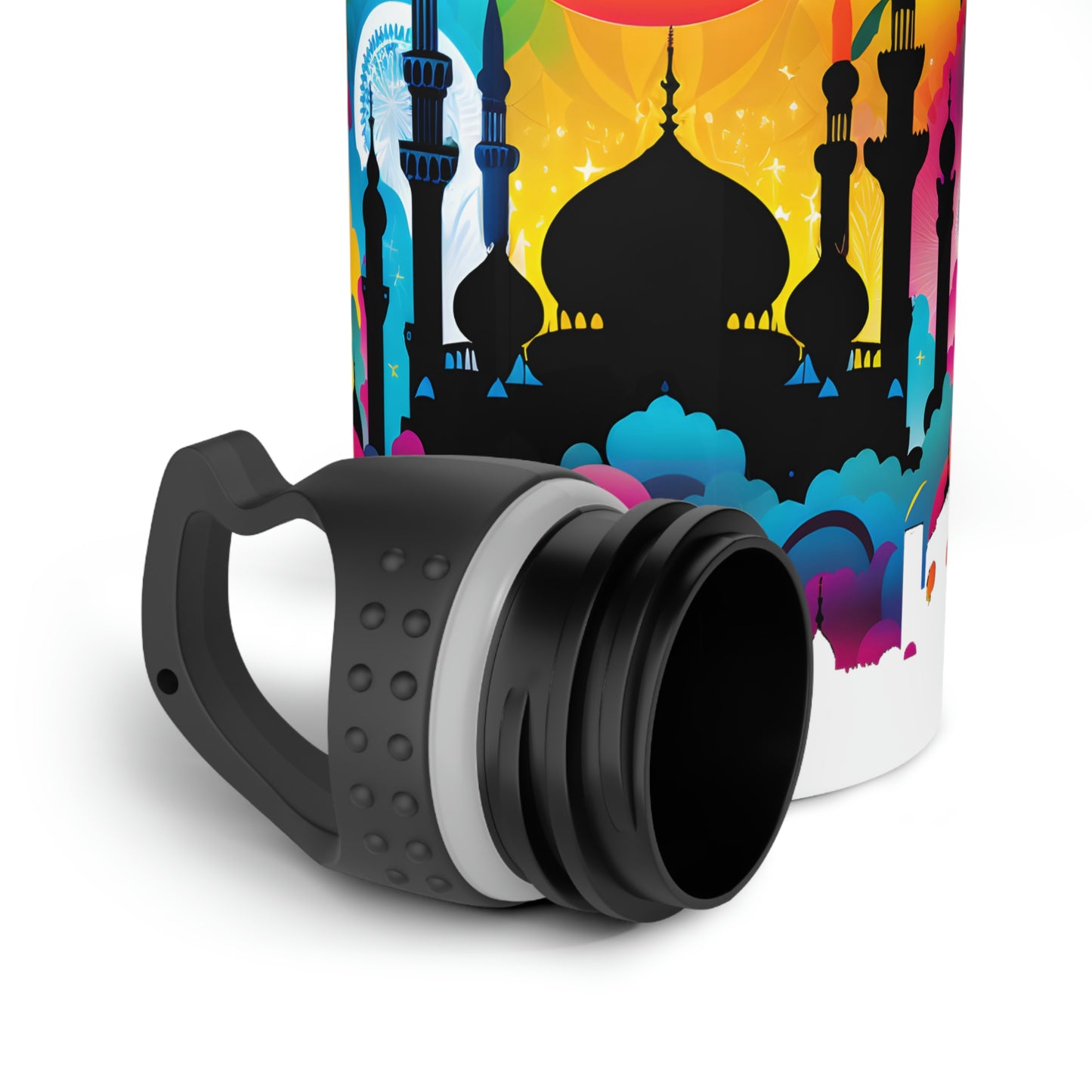 Neon Dream Scape Islamic Theme Stainless Steel Water Bottle Mosque Ramadan Hajj Islamic Gifts 20oZ bottle