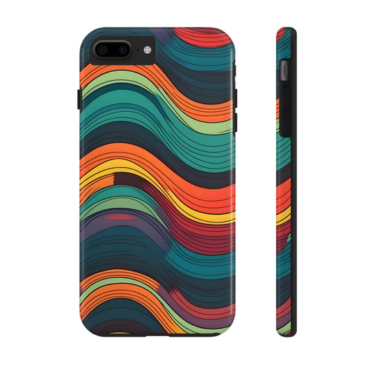 Retro color wave pattern, Tough Phone Cases, Case-Mate