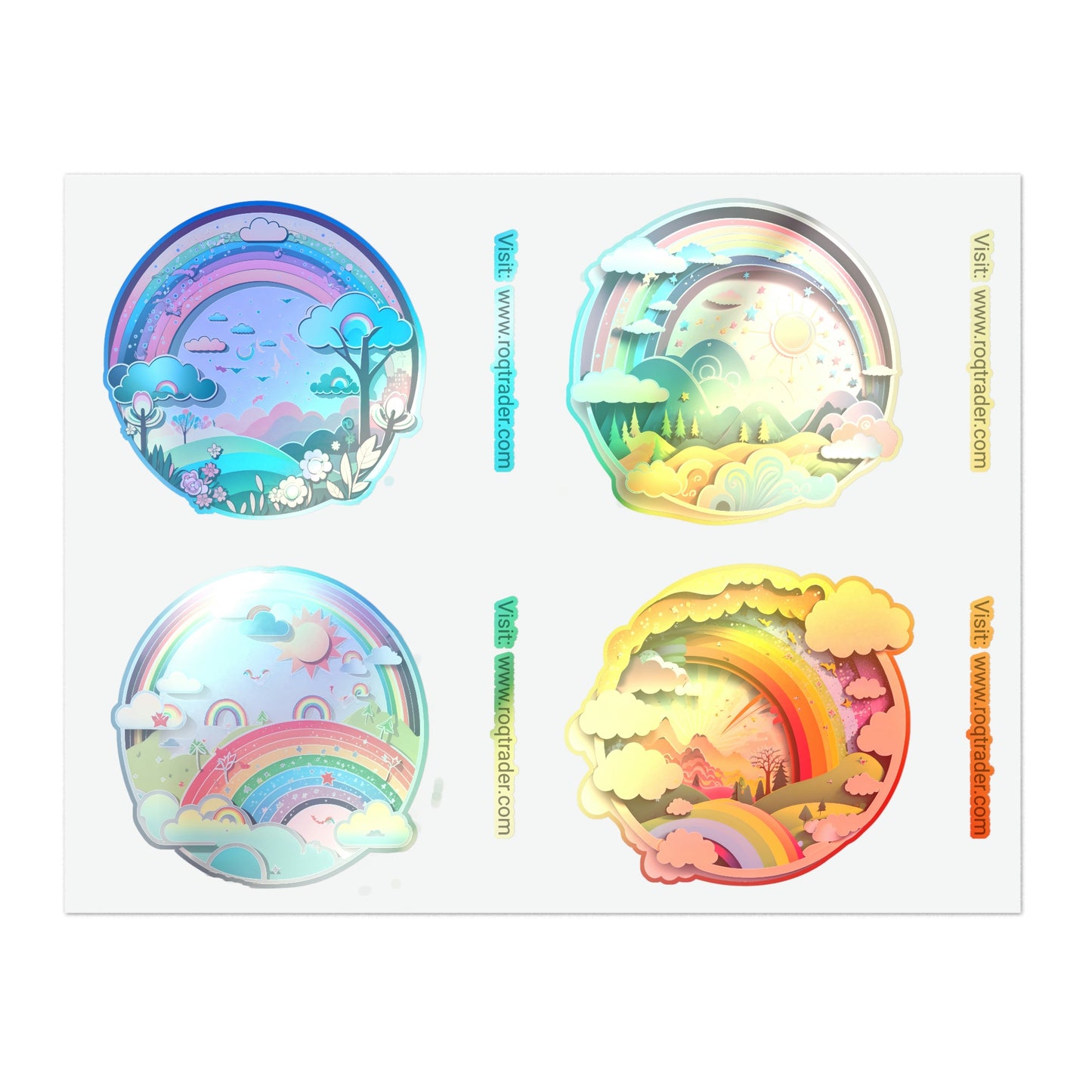 Stickers of Rainbow Landscape - Sticker Sheets