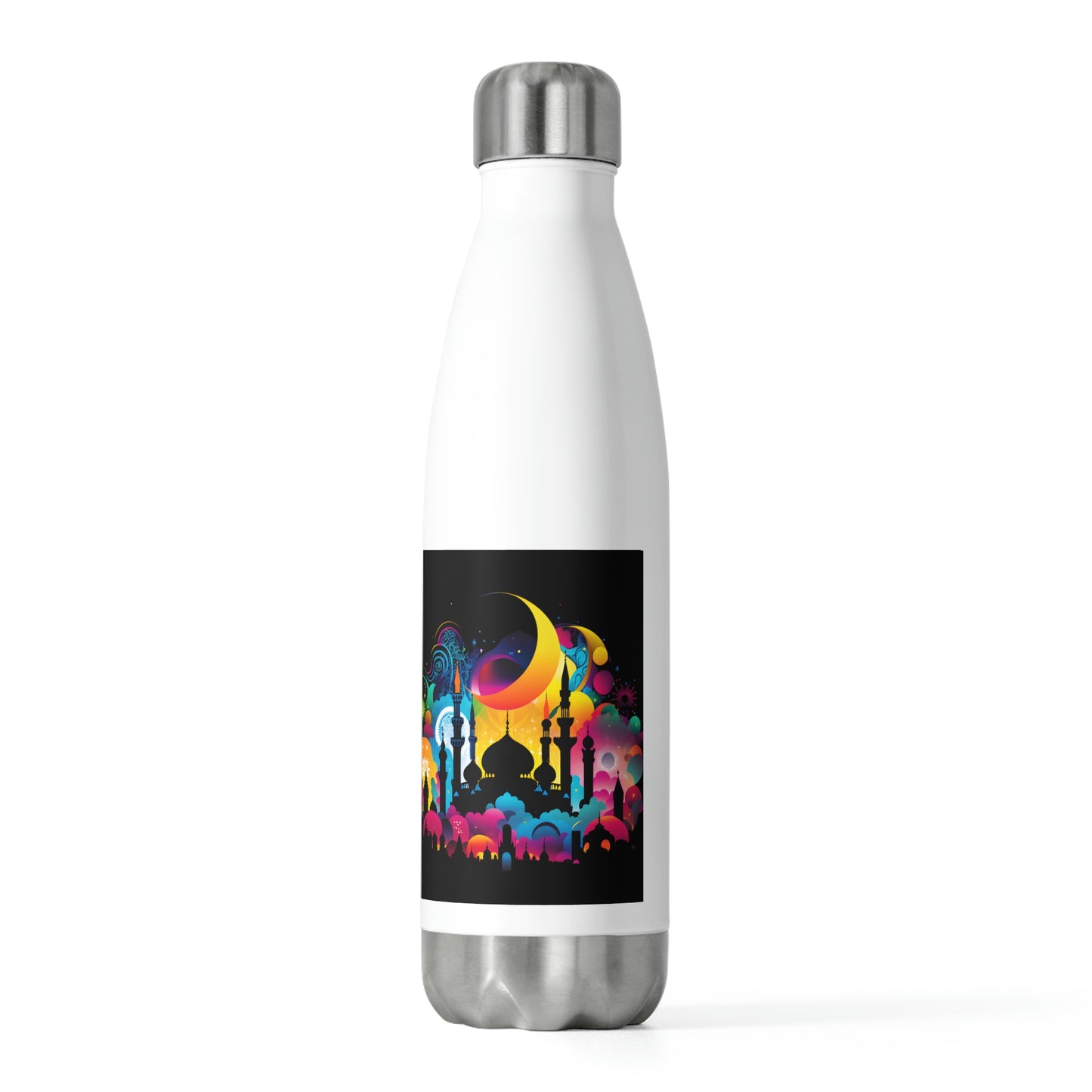 Islamic Theme 20oz Water bottle, Stainless Steel, Screw-on stainless steel top and silicone seal - 20oz Insulated Bottle