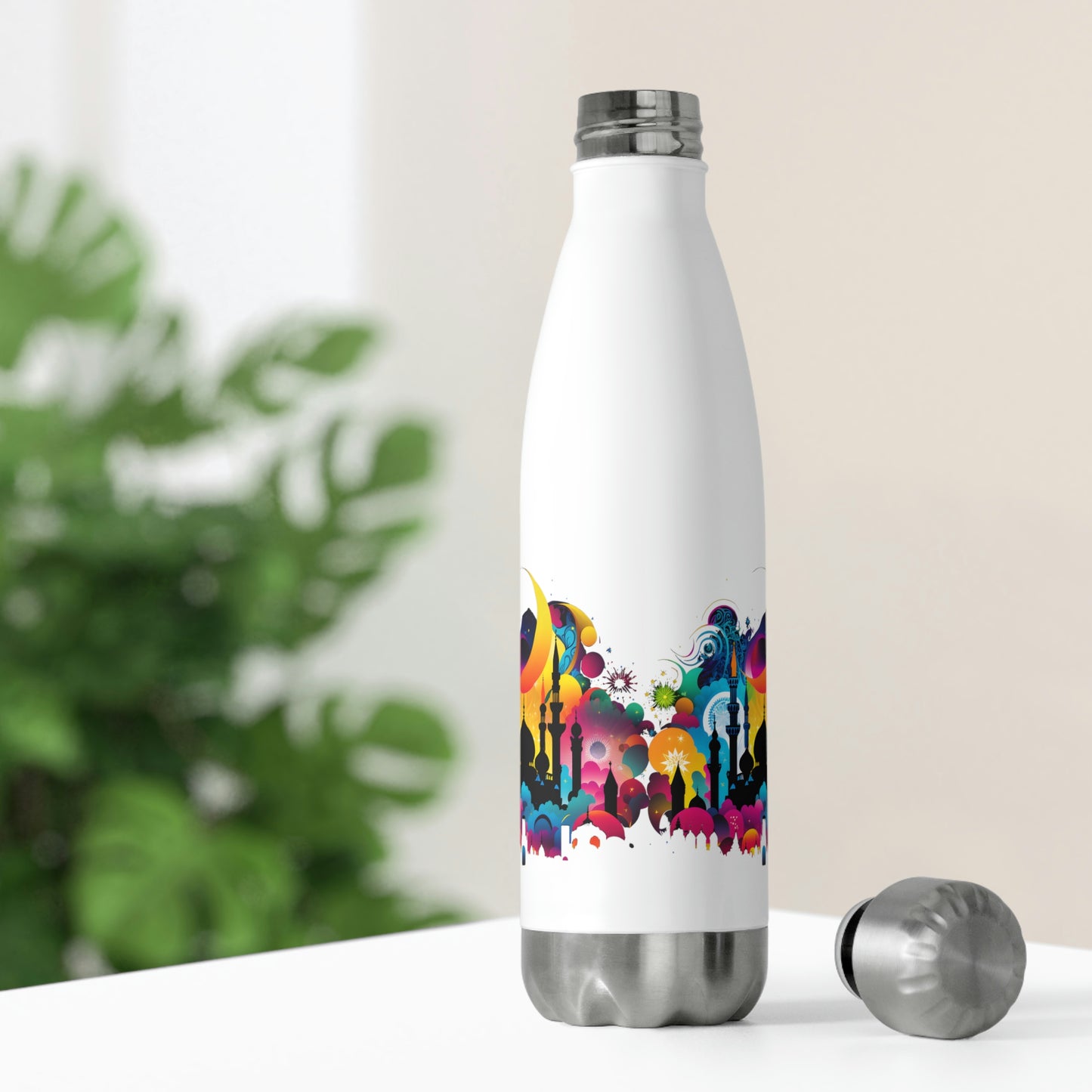 Islamic Theme water bottle Neon Dream Scape Mosque Insulated Bottle 20oz