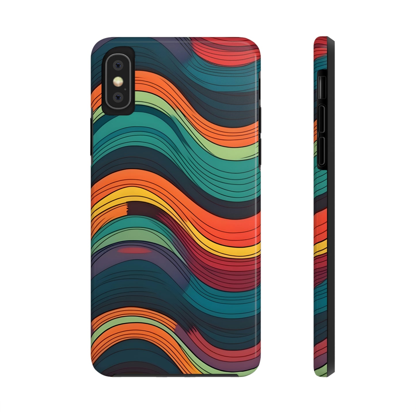 Retro color wave pattern, Tough Phone Cases, Case-Mate