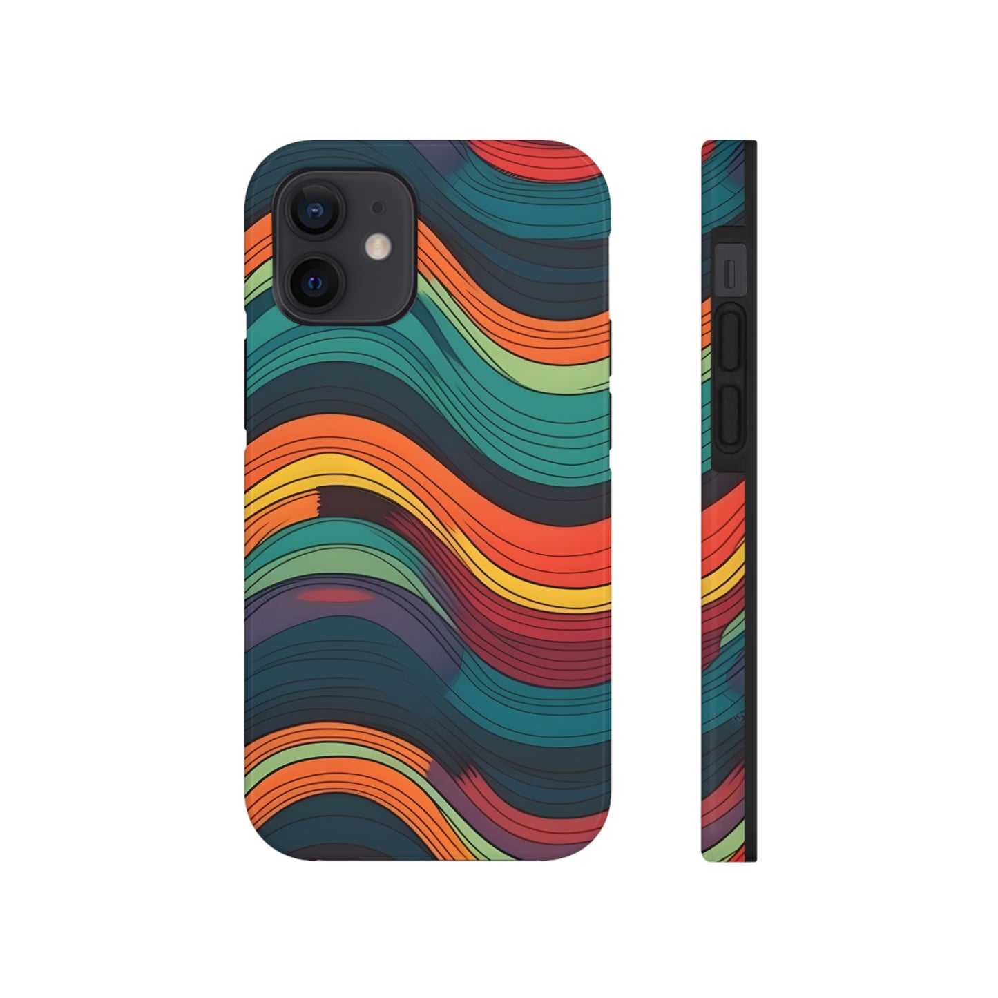 Retro color wave pattern, Tough Phone Cases, Case-Mate