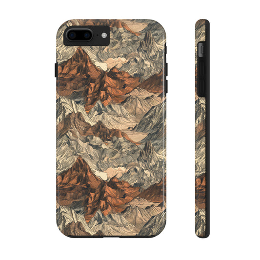 Retro Mountain, Mountain pattern, Tough Phone Cases, Case-Mate