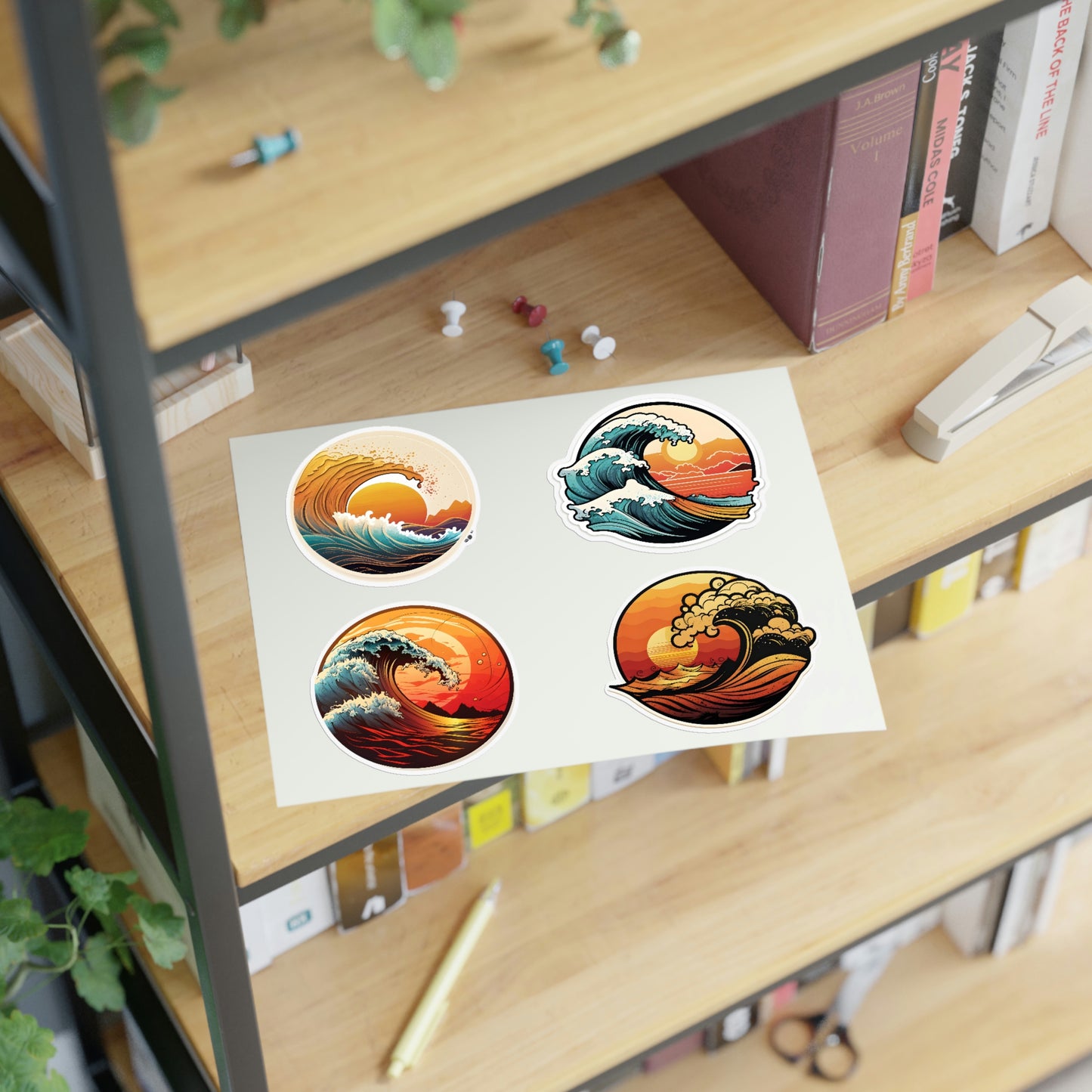 Stickers of Sunset Surf waves - Sticker Sheets